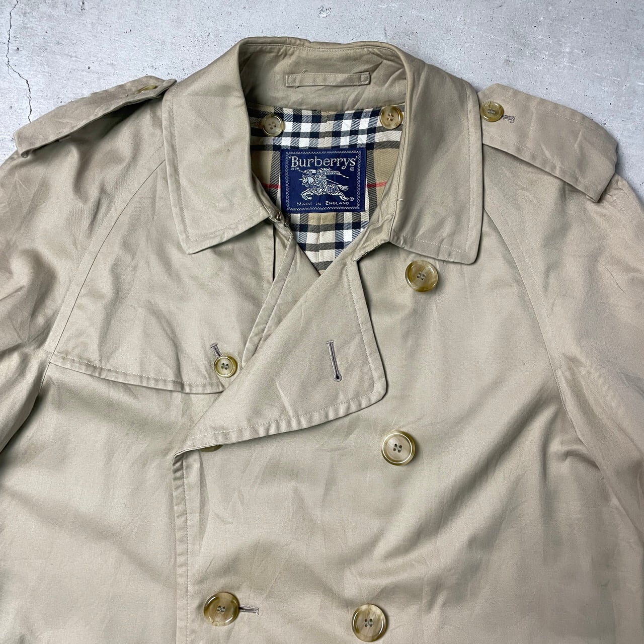 80年代 英国製 Burberrys' バーバリー トレンチコート ノバチェック