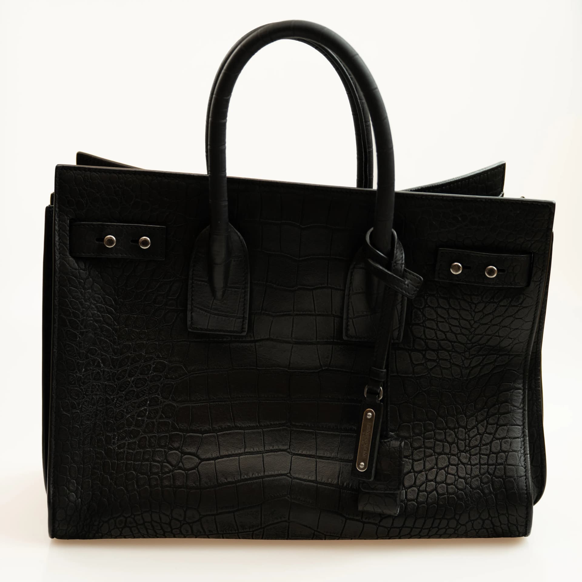 SAINT LAURENT サック ド ジュール ブラック クロコ型押しレザーの買取