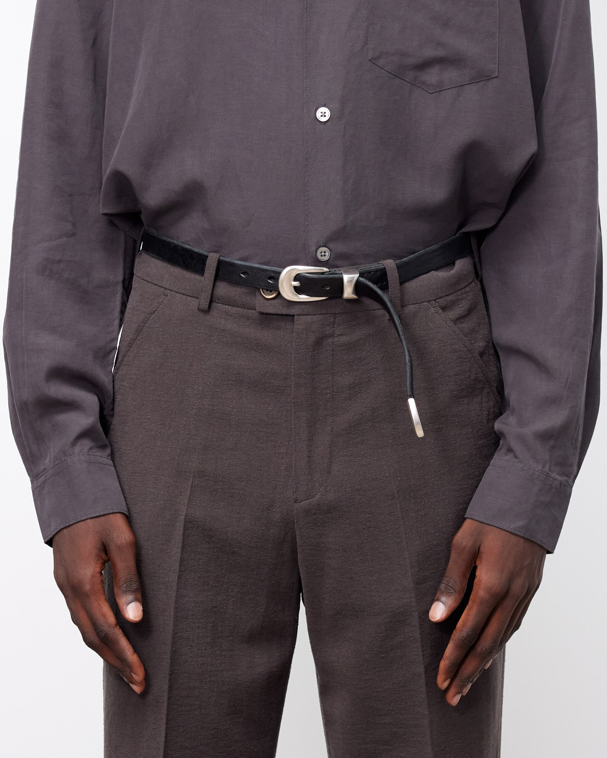 2cm Belt Black Leather | PRGRSS Store