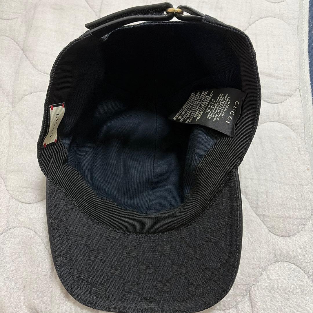 GUCCI キャップ 黒 GGパターン - メルカリ
