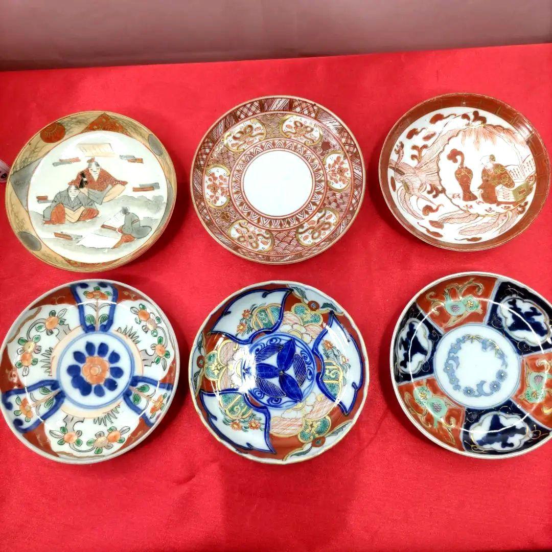 有田焼伊万里焼古伊万里九谷焼古九谷金彩色絵赤絵 豆皿小皿6種6客