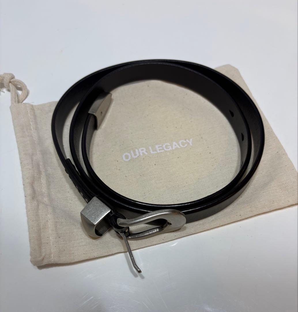 小物 OUR LEGACY 2CM BELT / BLACK LEATHER 80 Our Legacy - Belt 2 cm Black